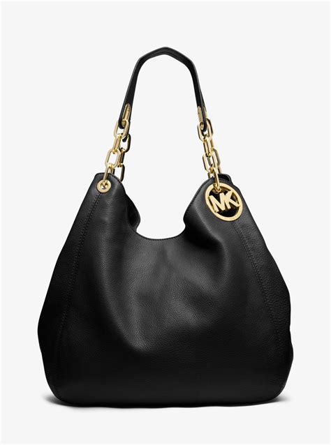 michael michael kors handbag fulton shoulder bag large black|Michael Kors fulton wallet.